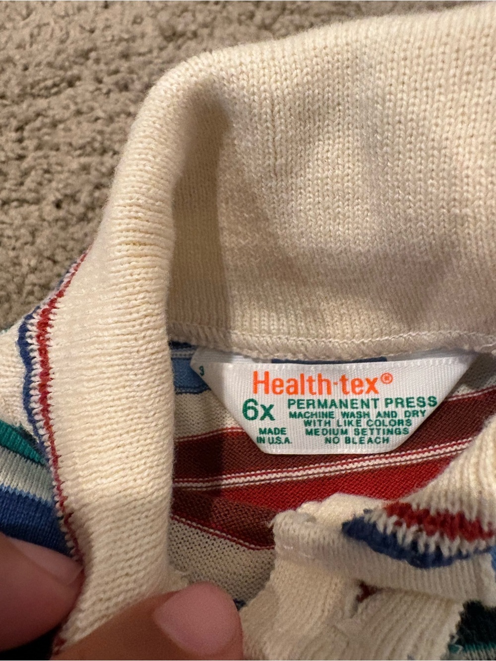 Vintage 1980s Health-Tex Girls Striped Long Sleeve Toddler Tops Size 6X USA - Picture 13 of 16